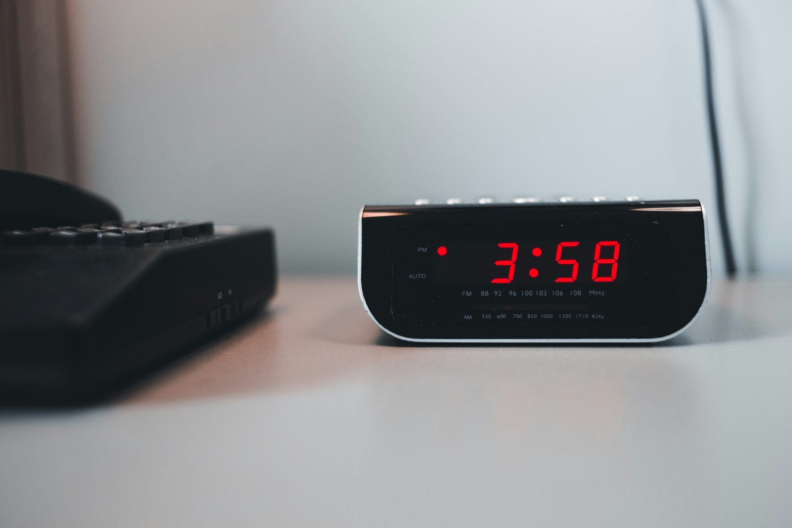 smart clock on nightstand